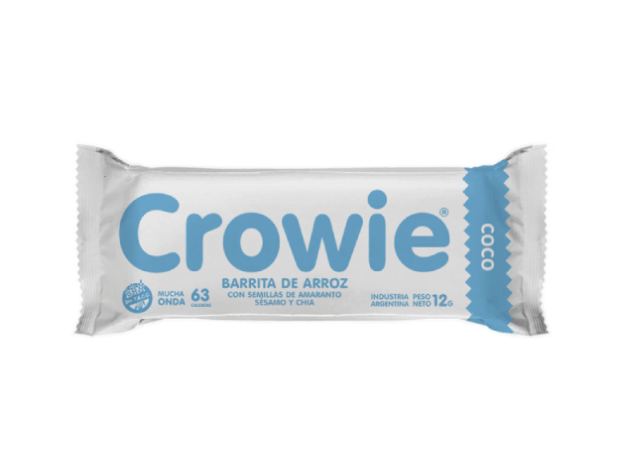 Caja x12 barras - ARROZ sabor COCO - Crowie